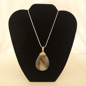 Hand crafted arizona cut & polished stone and 925 20" chain